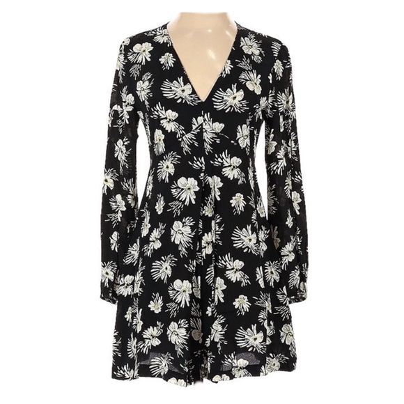 Zara Floral Romper Dress Long Sleeve XS - Picture 4 of 13